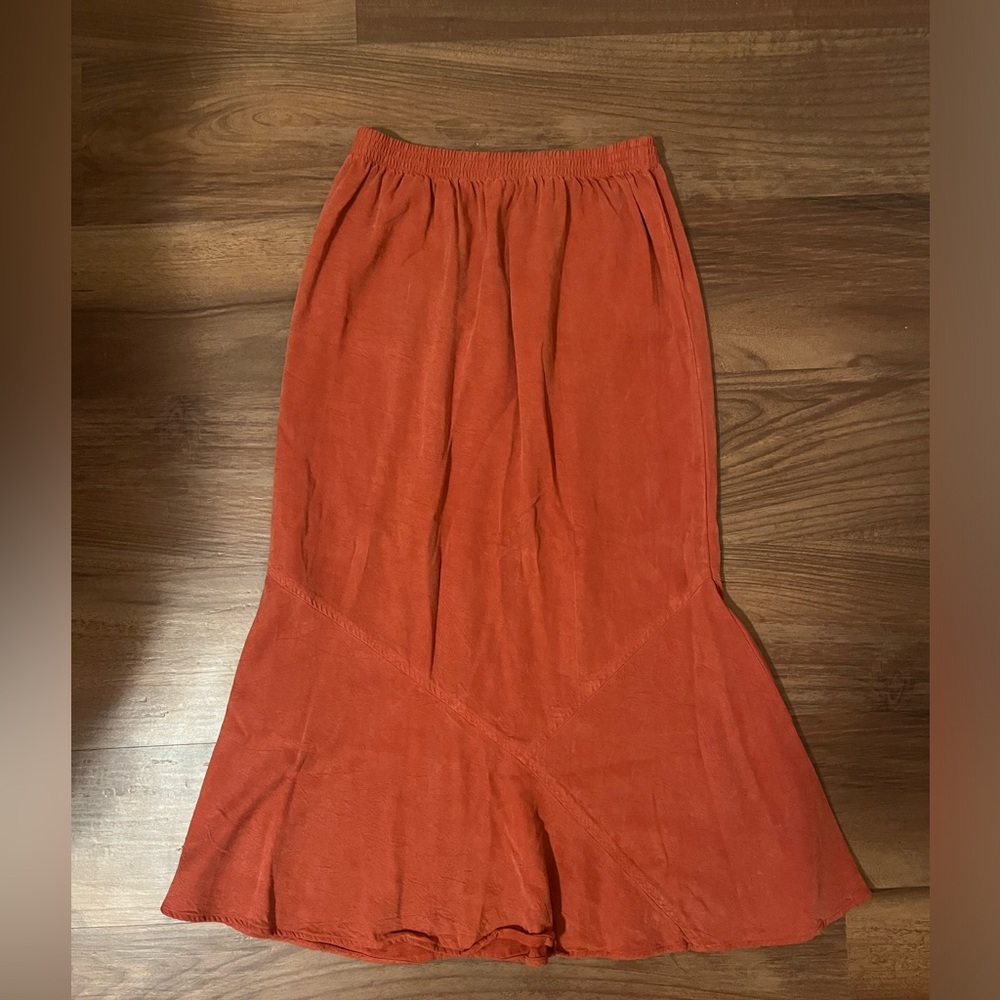 red maxi skirt